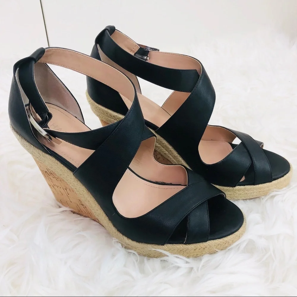 Charles David Belfast Strappy Wedge Sandal Cork 10 - Picture 1 of 6